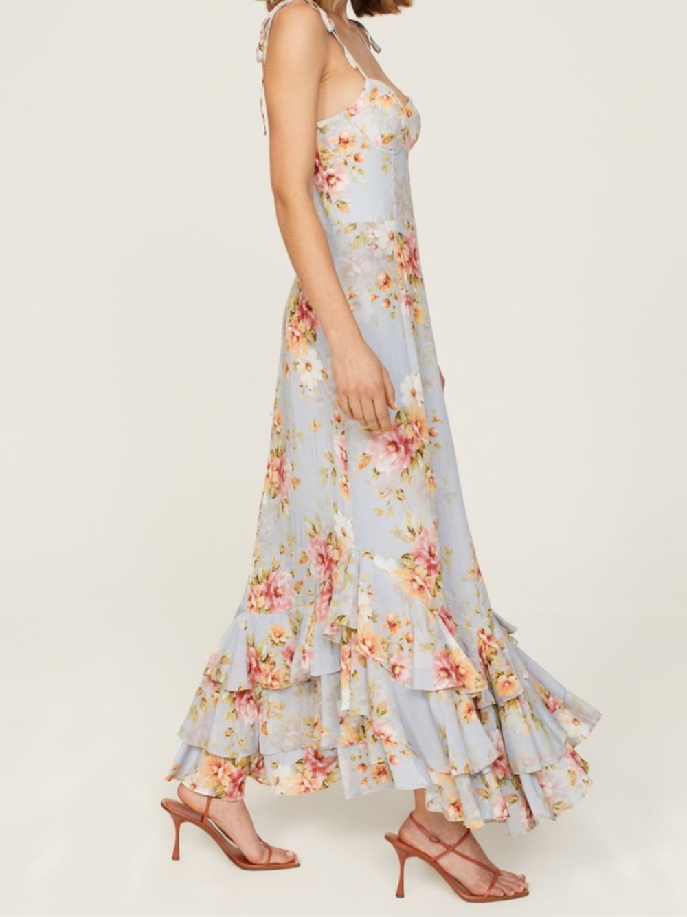 Yumi Kim Lavender Floral Dress with Pastel Accents